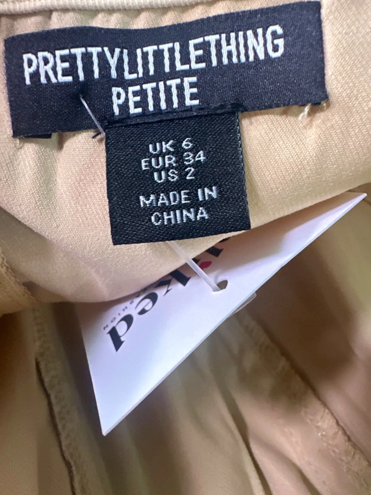 PrettyLittleThing Beige Cargo Trousers UK 6