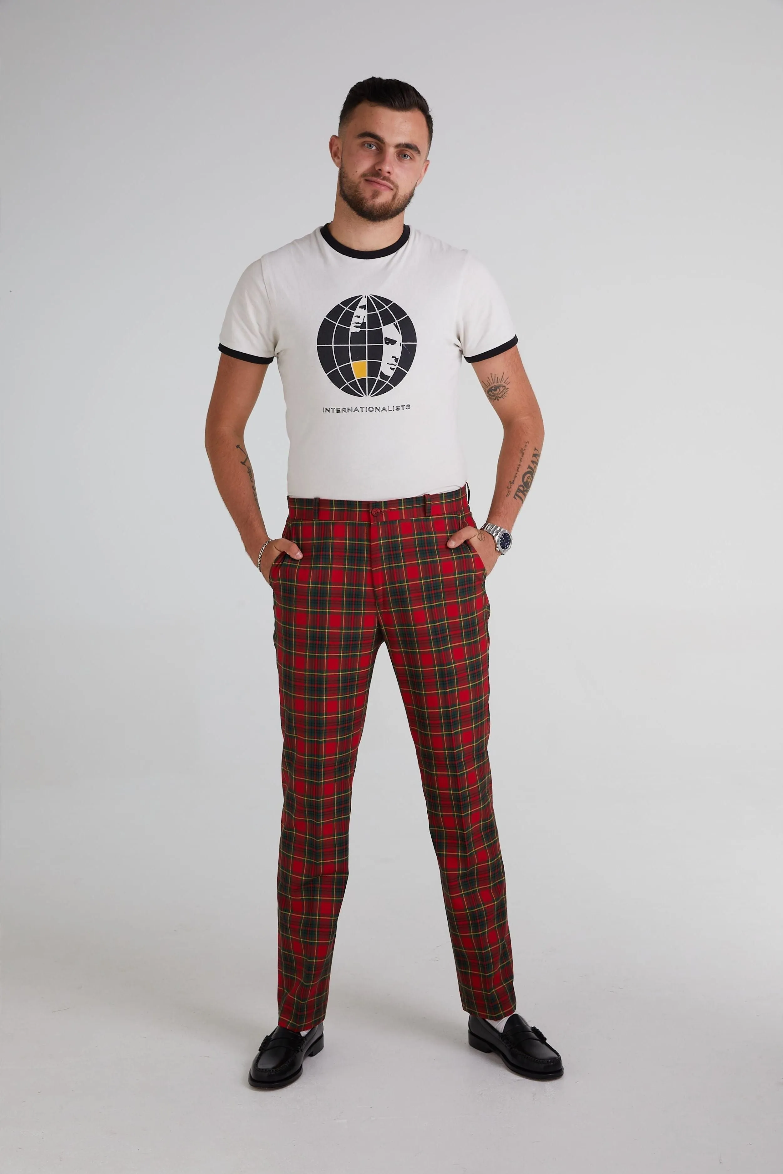 Relco - Sta Press Red Tartan - Trousers