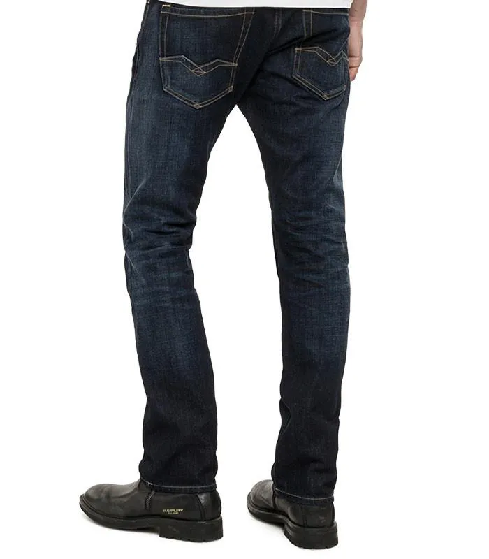 Replay Waitom Regular Slim-Fit Jeans - Medium Wash-Deep Blue