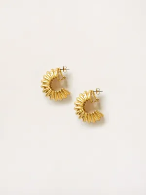 Ribbed Statement Hoop Earring