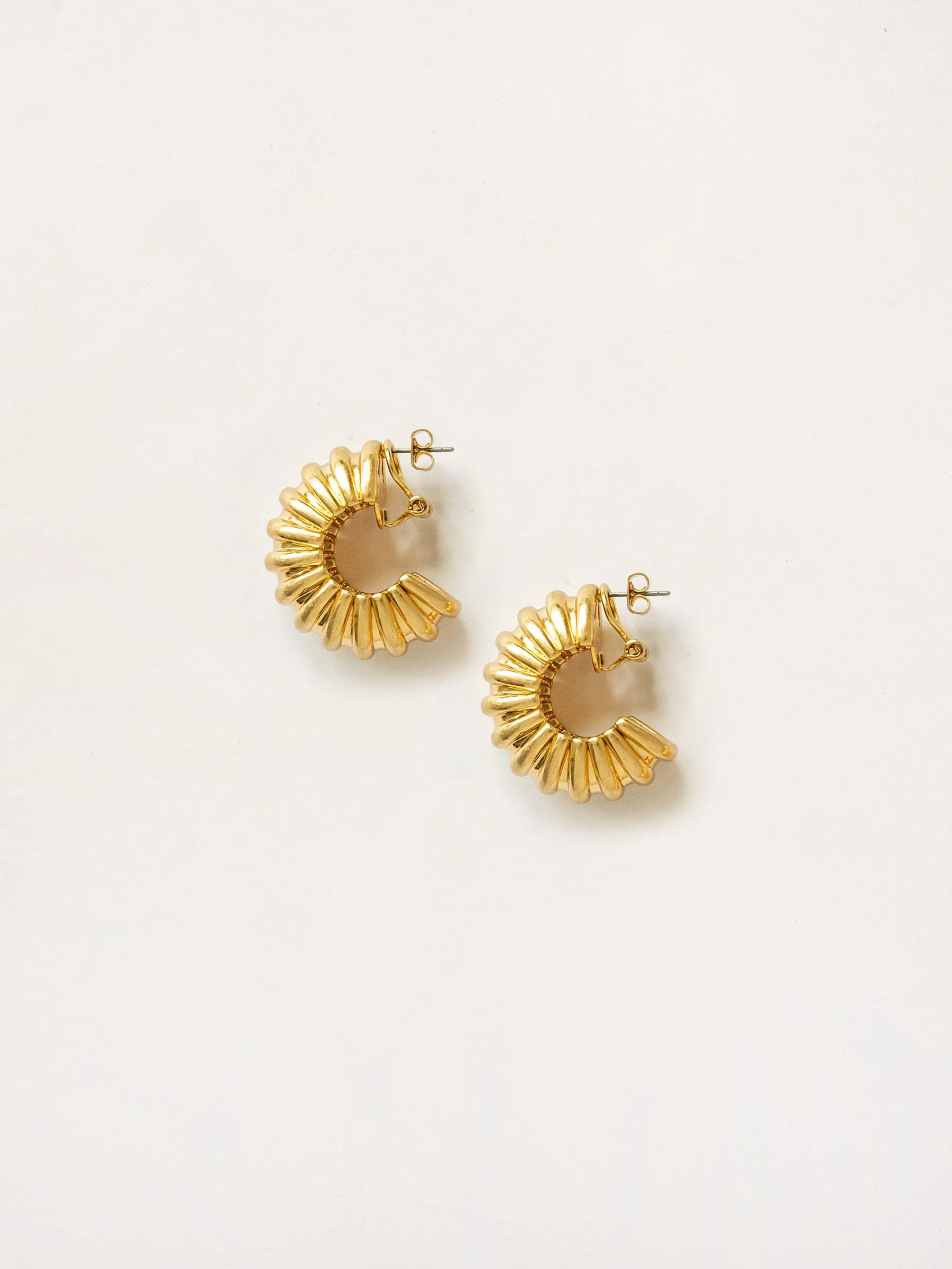 Ribbed Statement Hoop Earring