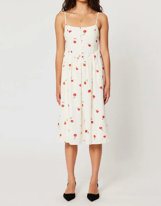 ROLLAS - Strappy Leonie Roses Dress in White