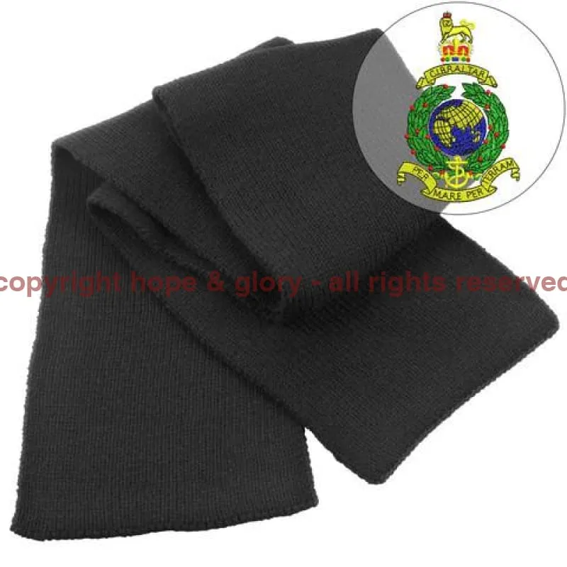 Royal Marines Embroidered Heavy Knit Scarf