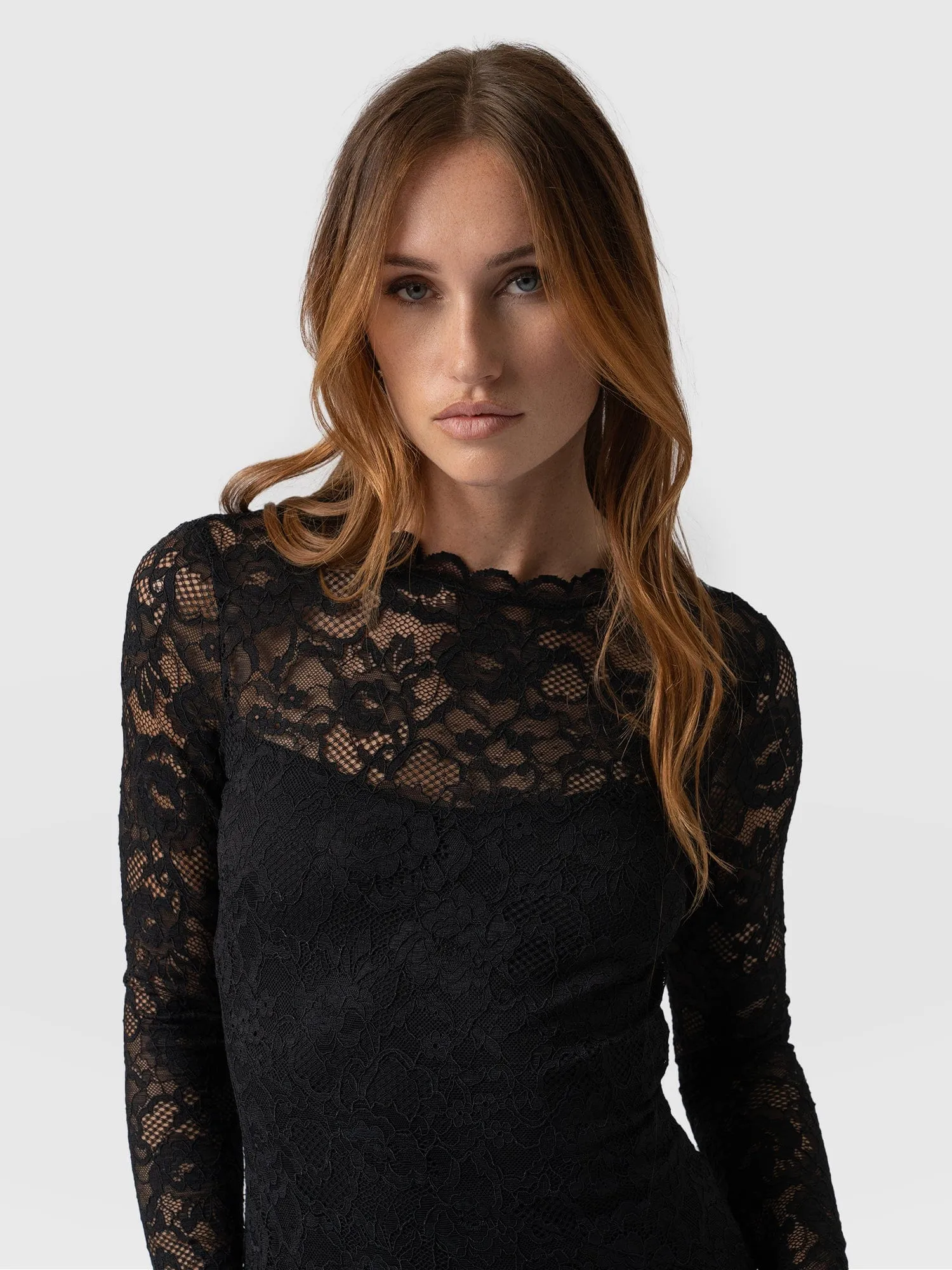 Runway Lace Dress - Black