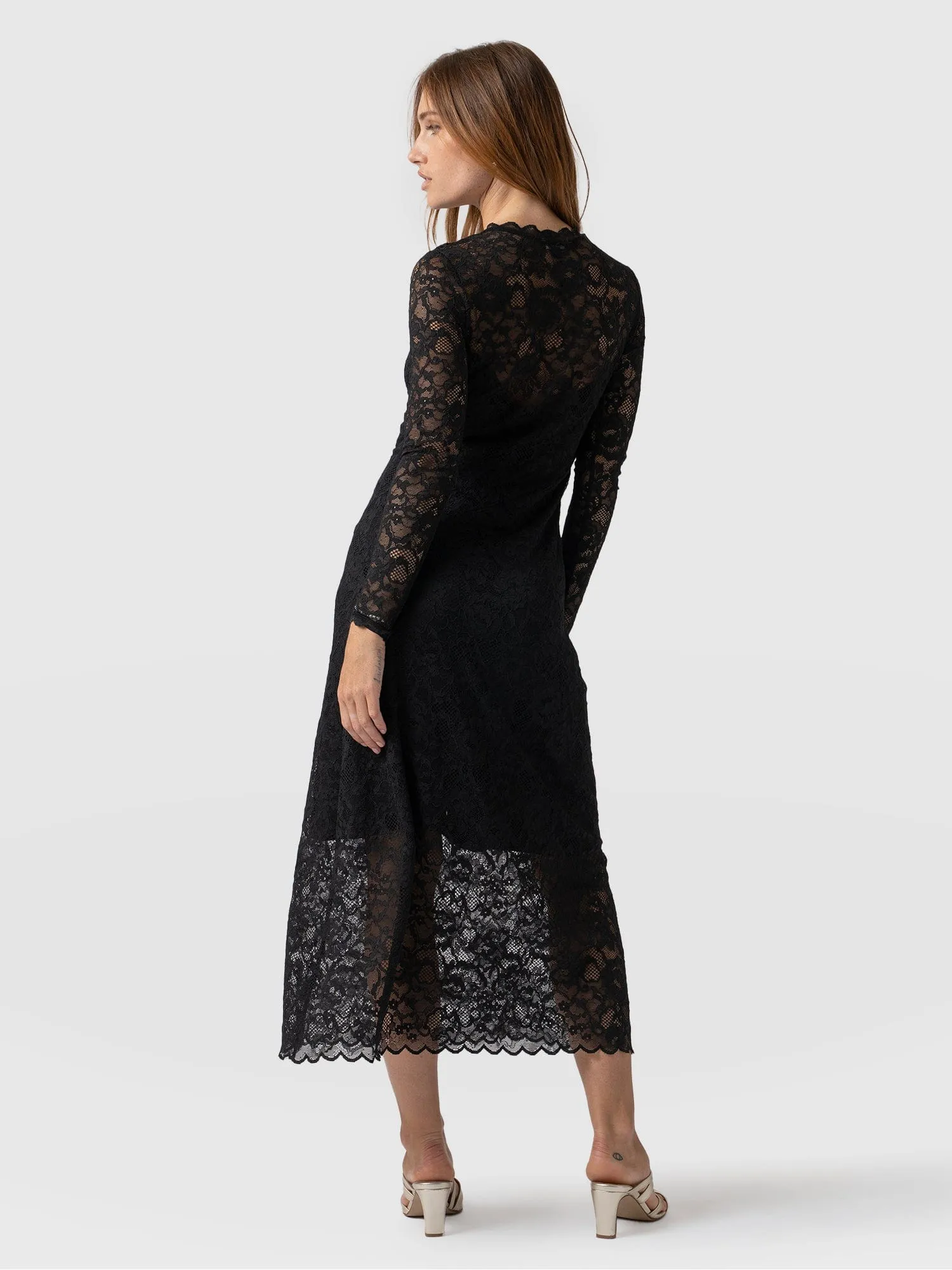 Runway Lace Dress - Black