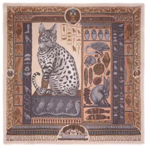 Sabina Savage "Bastet's Bounty" Gifts For The Gods, Silk Twill Rose/Pewter 42cm Scarf