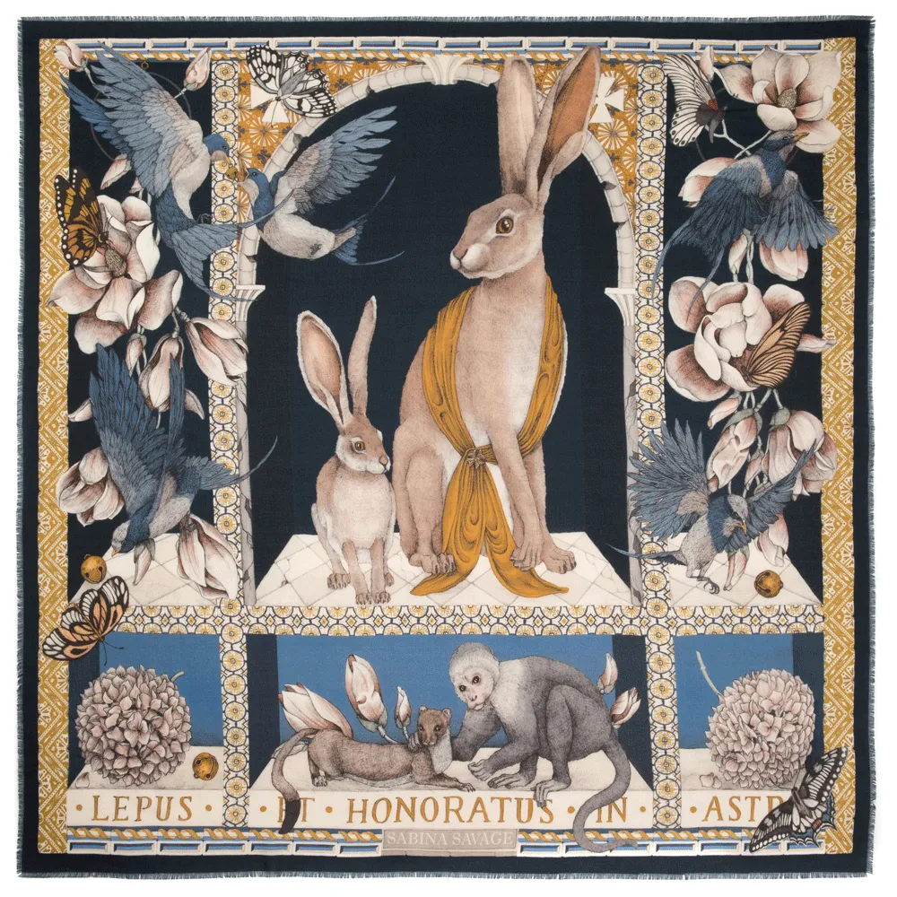 Sabina Savage "The Hare's Gift"  Wool Scarf