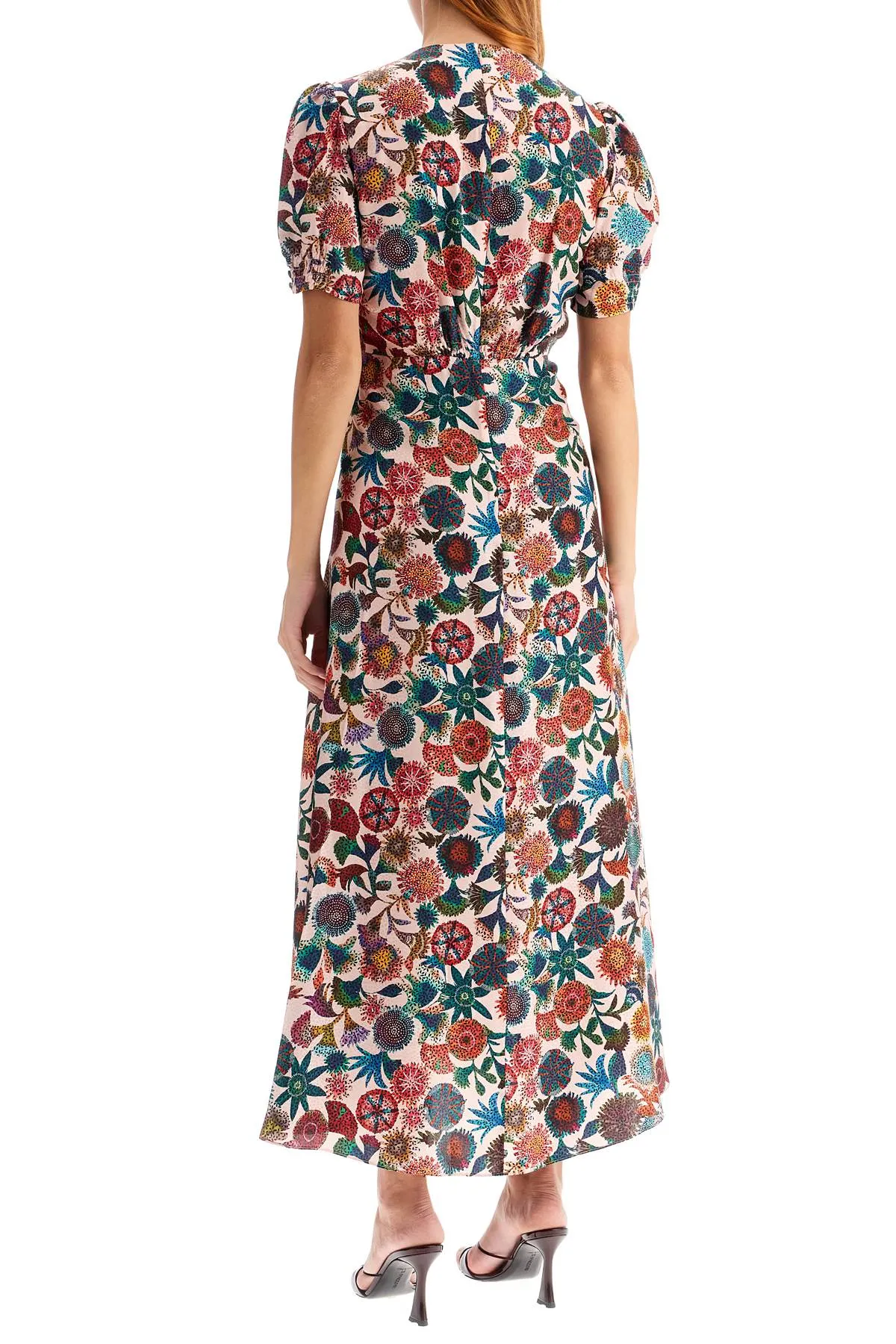 Saloni Lea Long Dress In Printed Silk