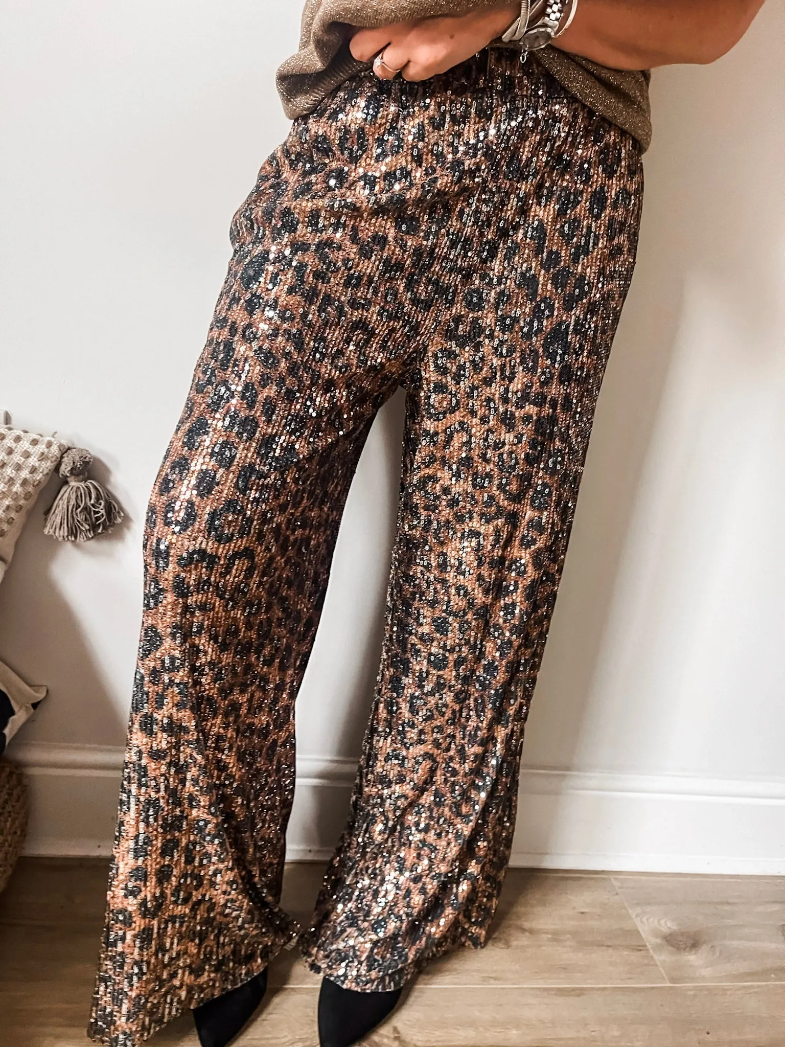 Sequin Leopard Trousers