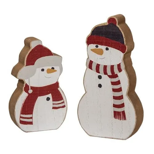 Set of 2 Chunky Snowmen Sitters