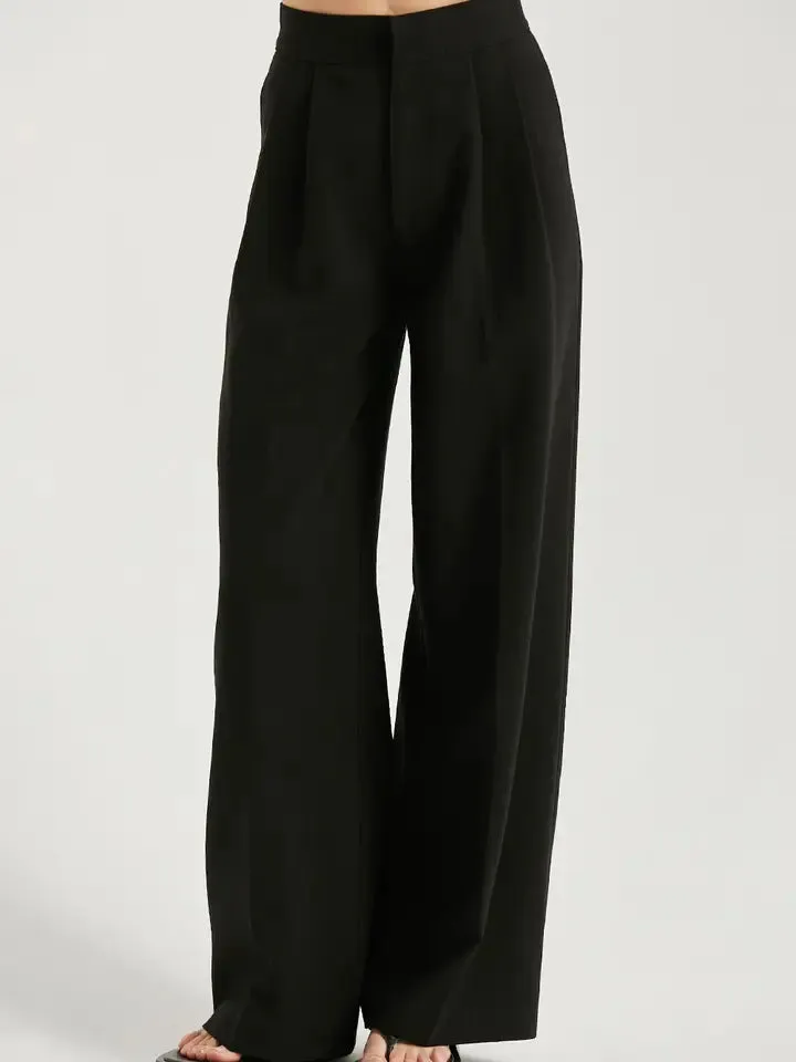 Shiloh Straight Leg Pleated Trousers