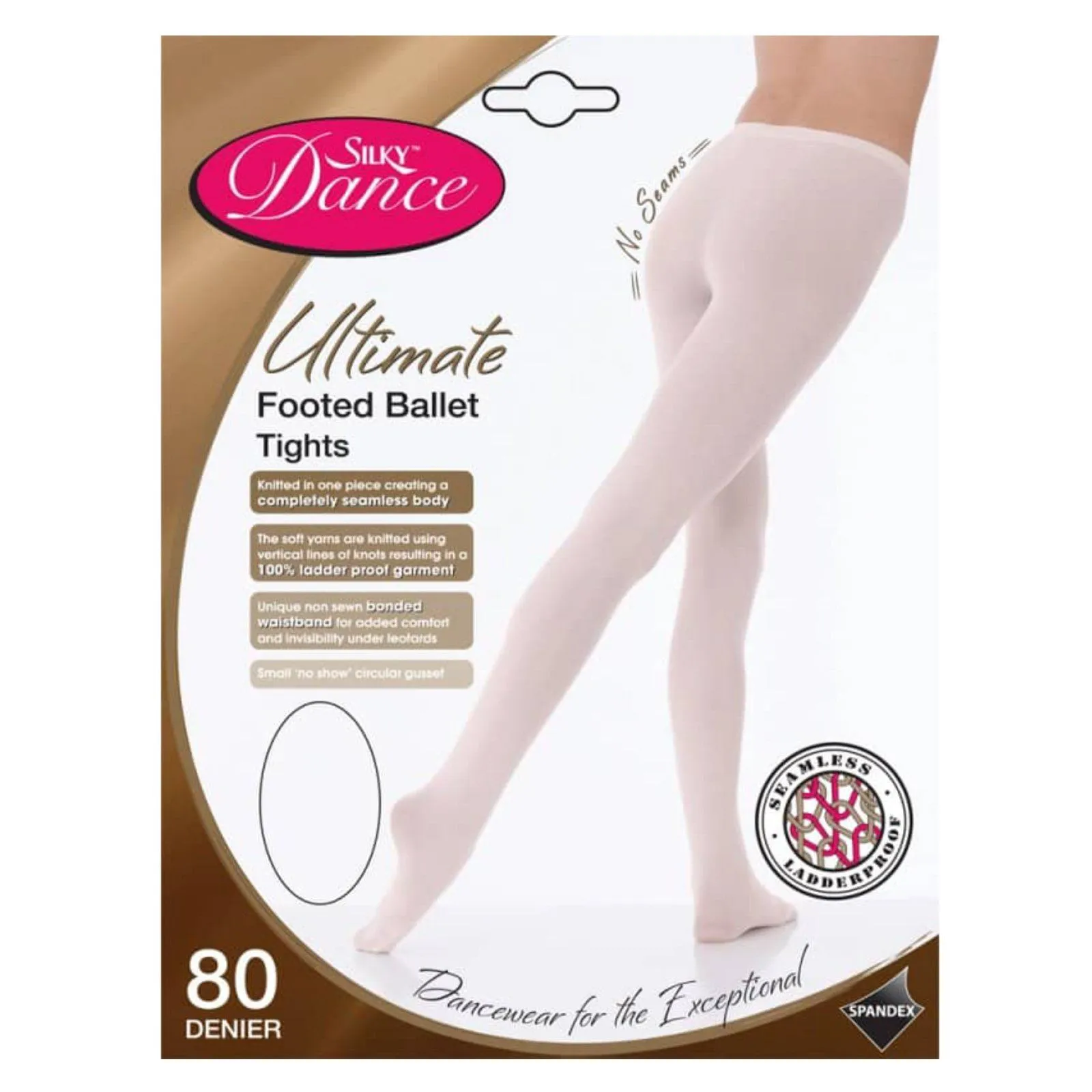 'SILKY' BRAND 80 DENIER THEATRICAL PINK ULTIMATE SEAMLESS FOOTED BALLET DANCE TIGHTS