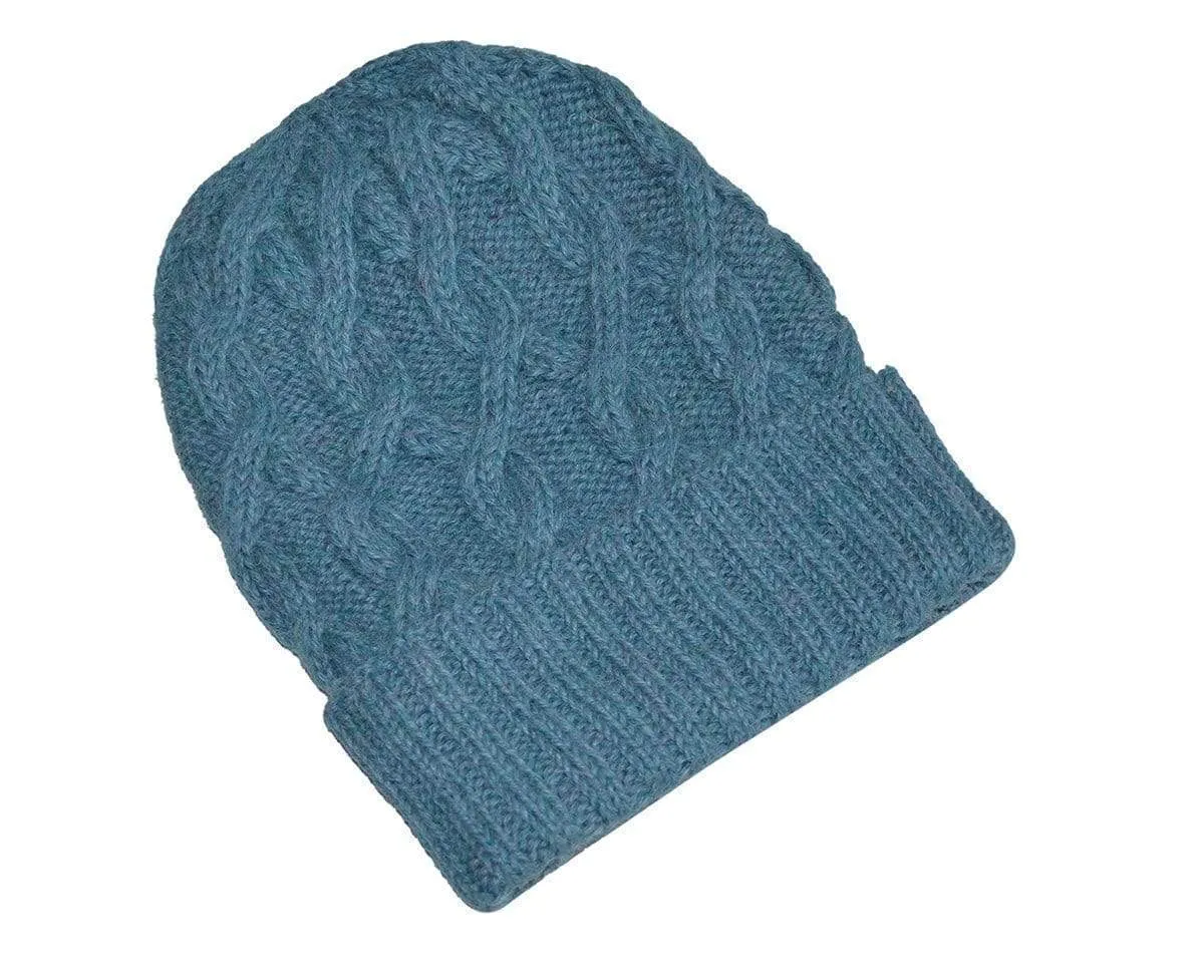 Snake Cable Knit Alpaca Hat