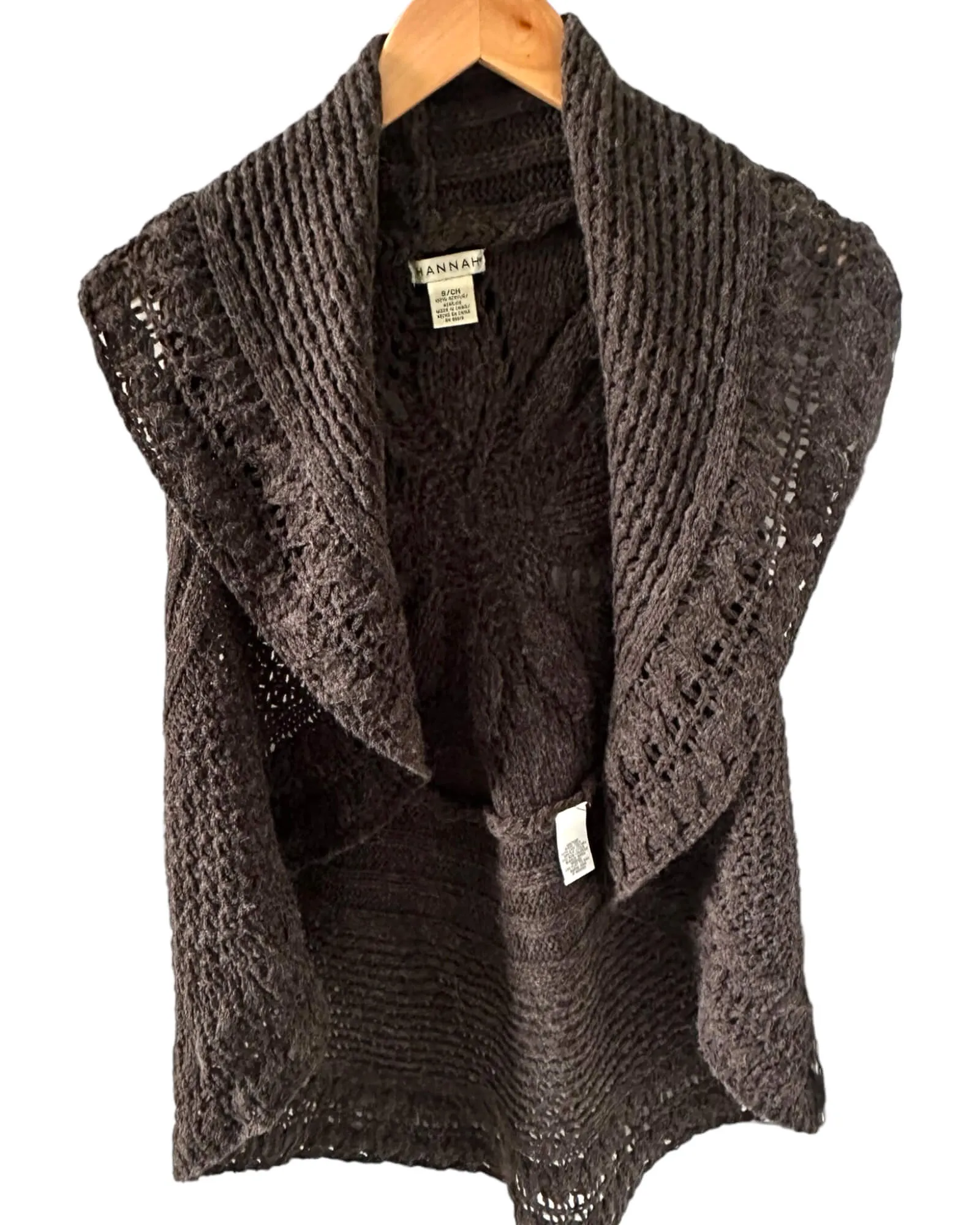 Soft Autumn Civet Sleeveless Crochet Circle Cardigan Sweater