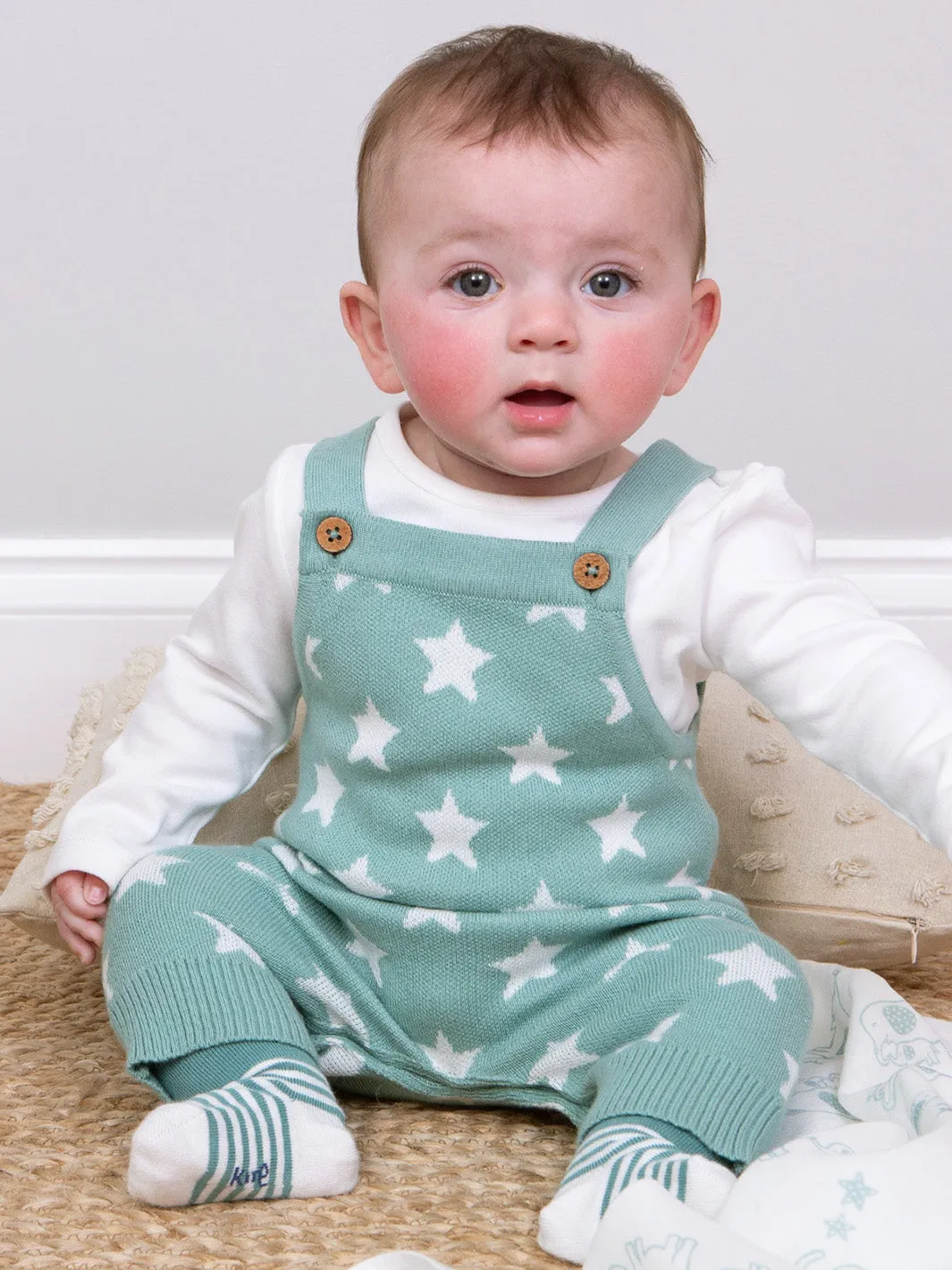 Star knit dungarees