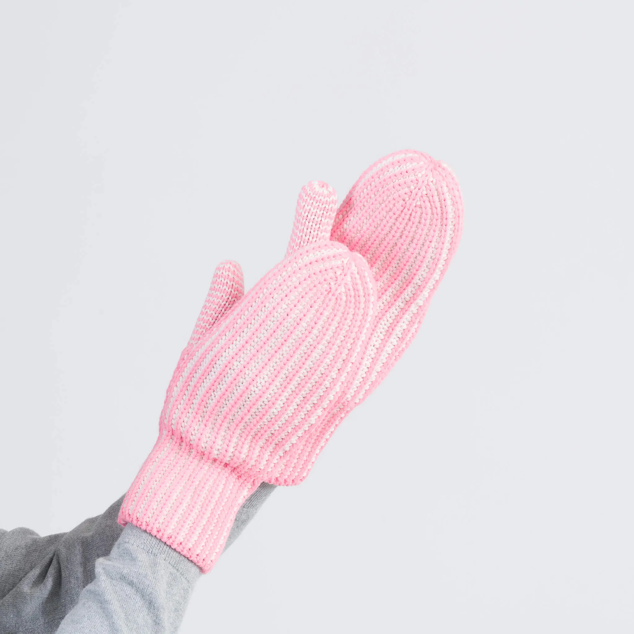 Stripe Knit Mittens