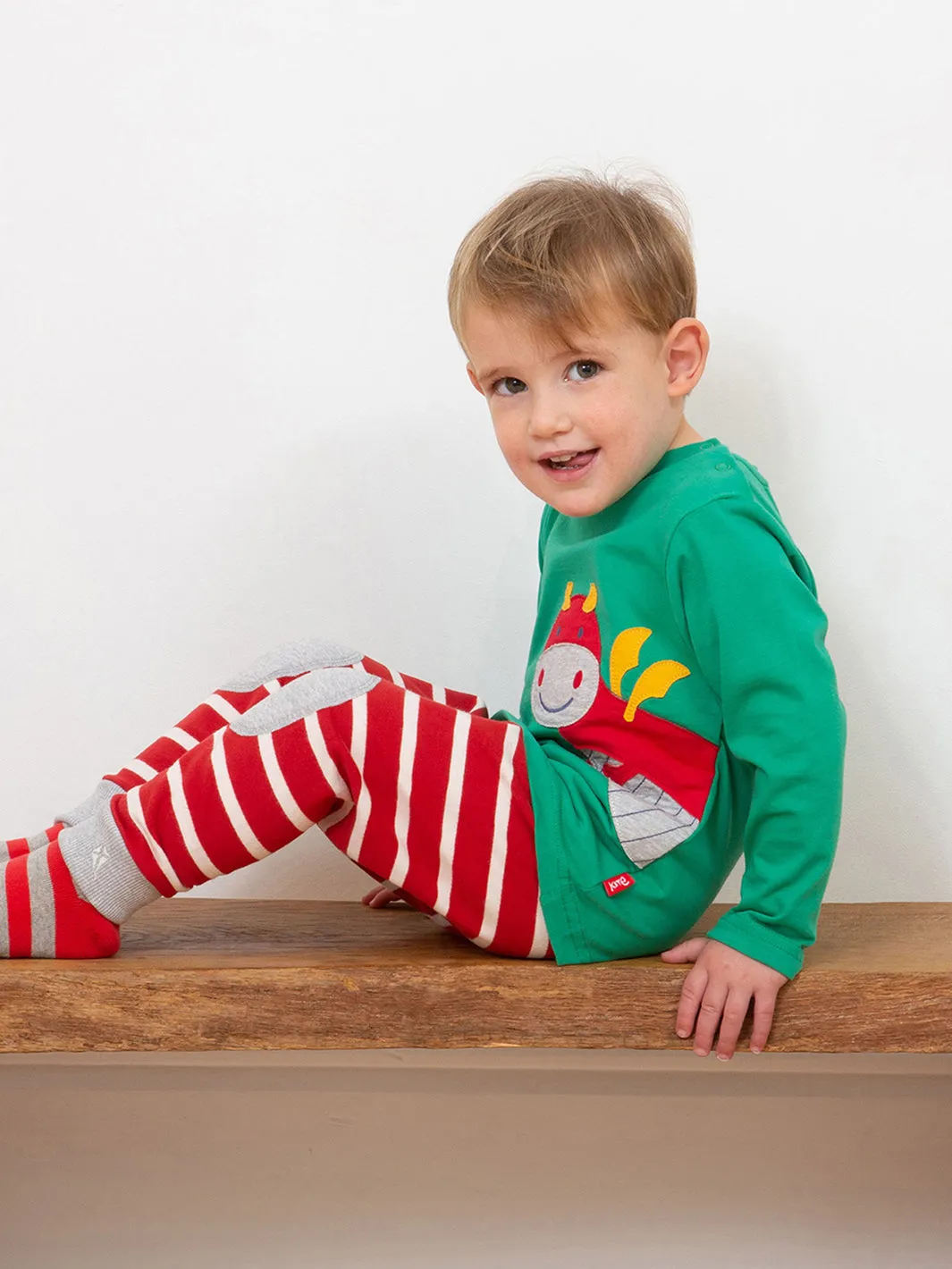 Stripy joggers red