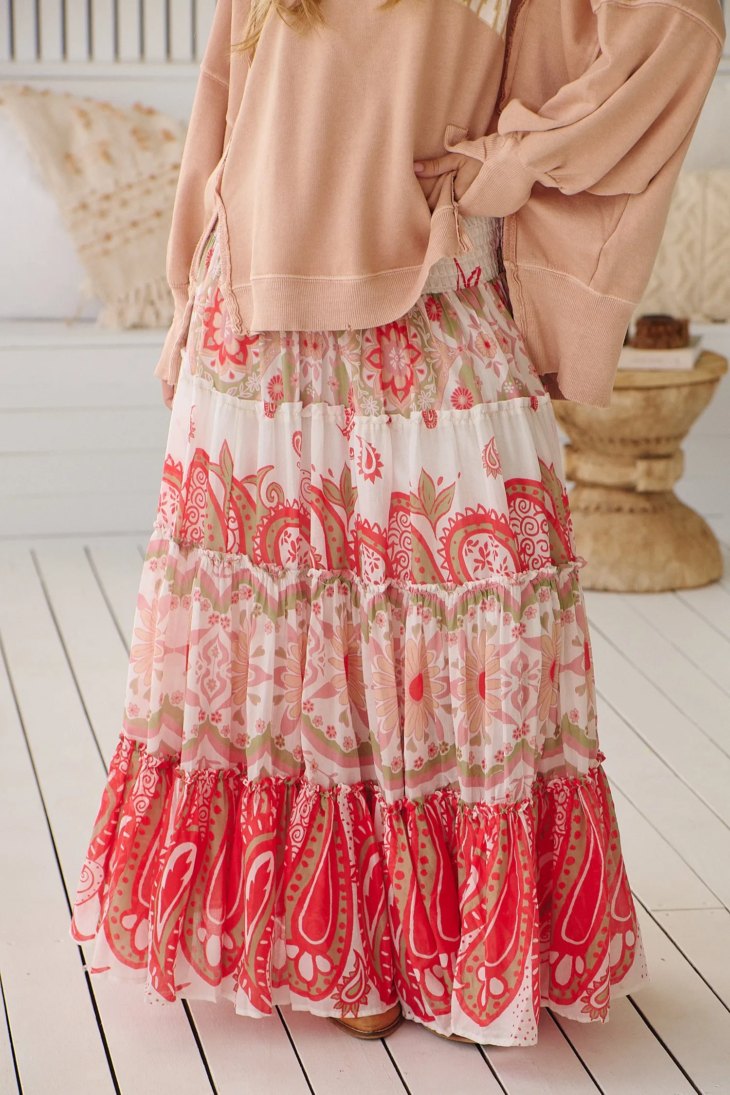 Super Thrills Convertible Maxi Skirt - Pink Sage ~ Free People