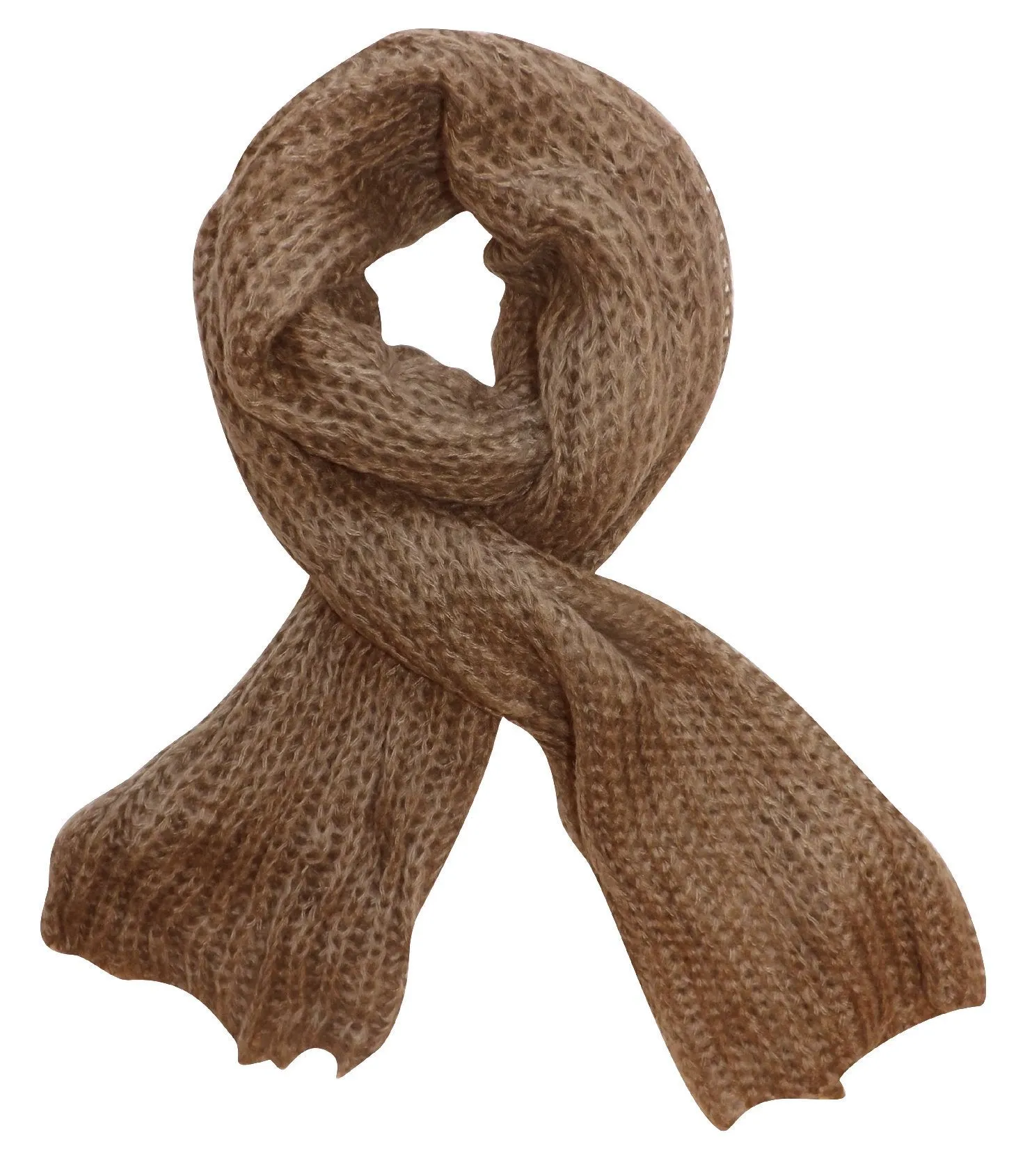 Taupe Peach Couture Long Chunky and Warm Loose Knit Scarf