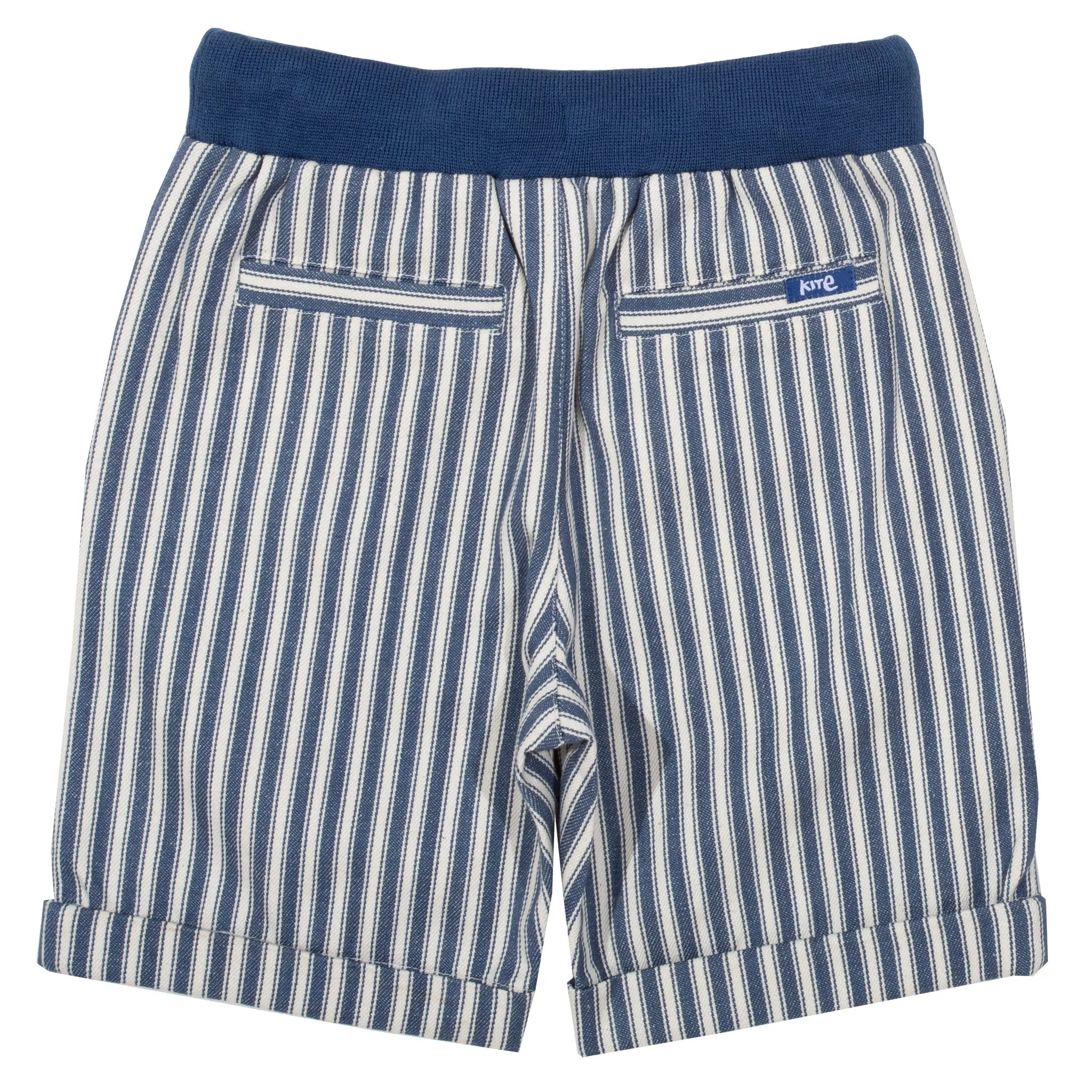 Ticking turn-up shorts