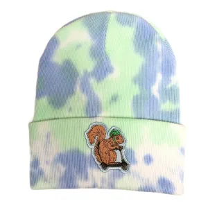 Tie Dye Squirrel On A Bird Beanie - Slushy