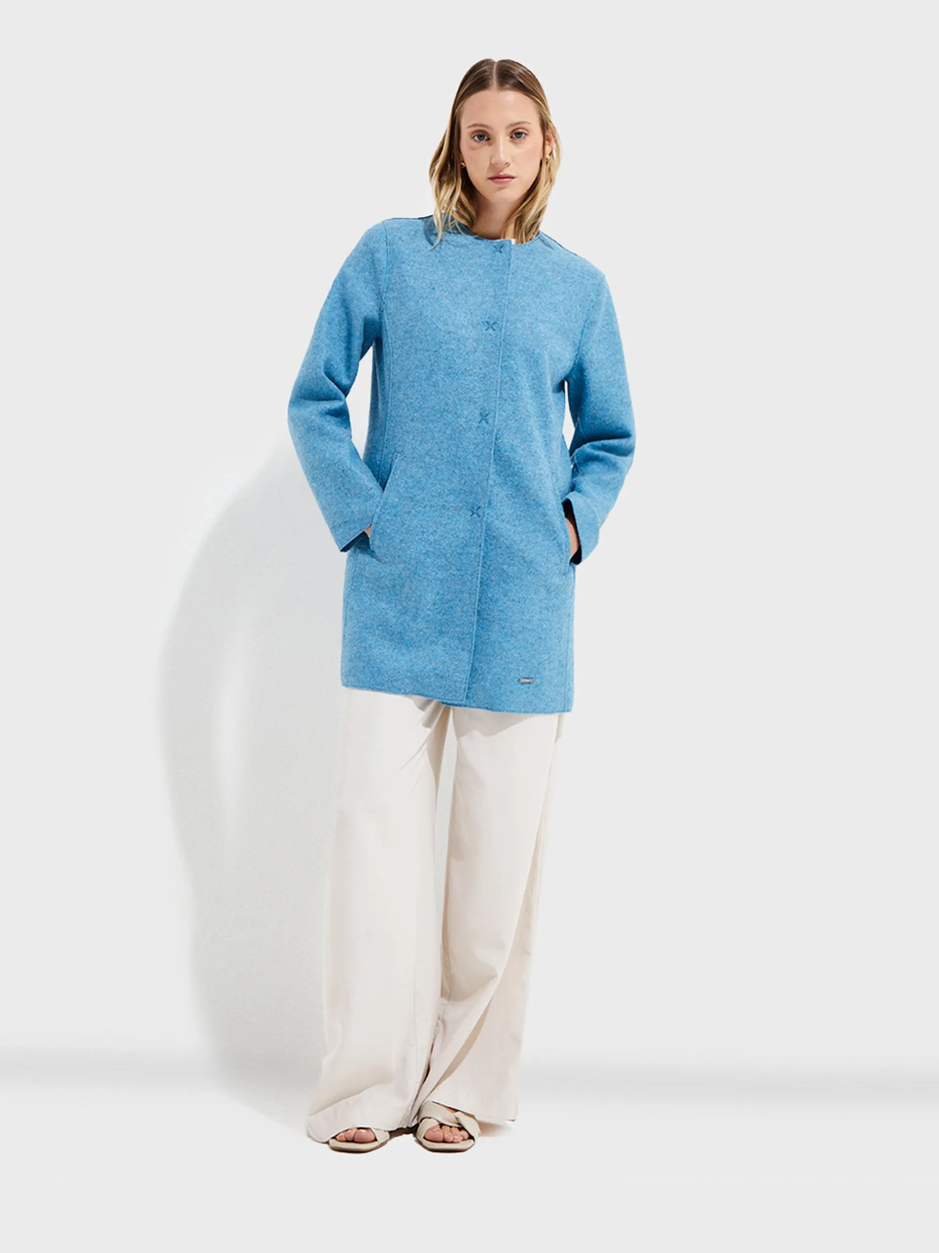 Urdina Coat Alpaca And Wool Color Blue