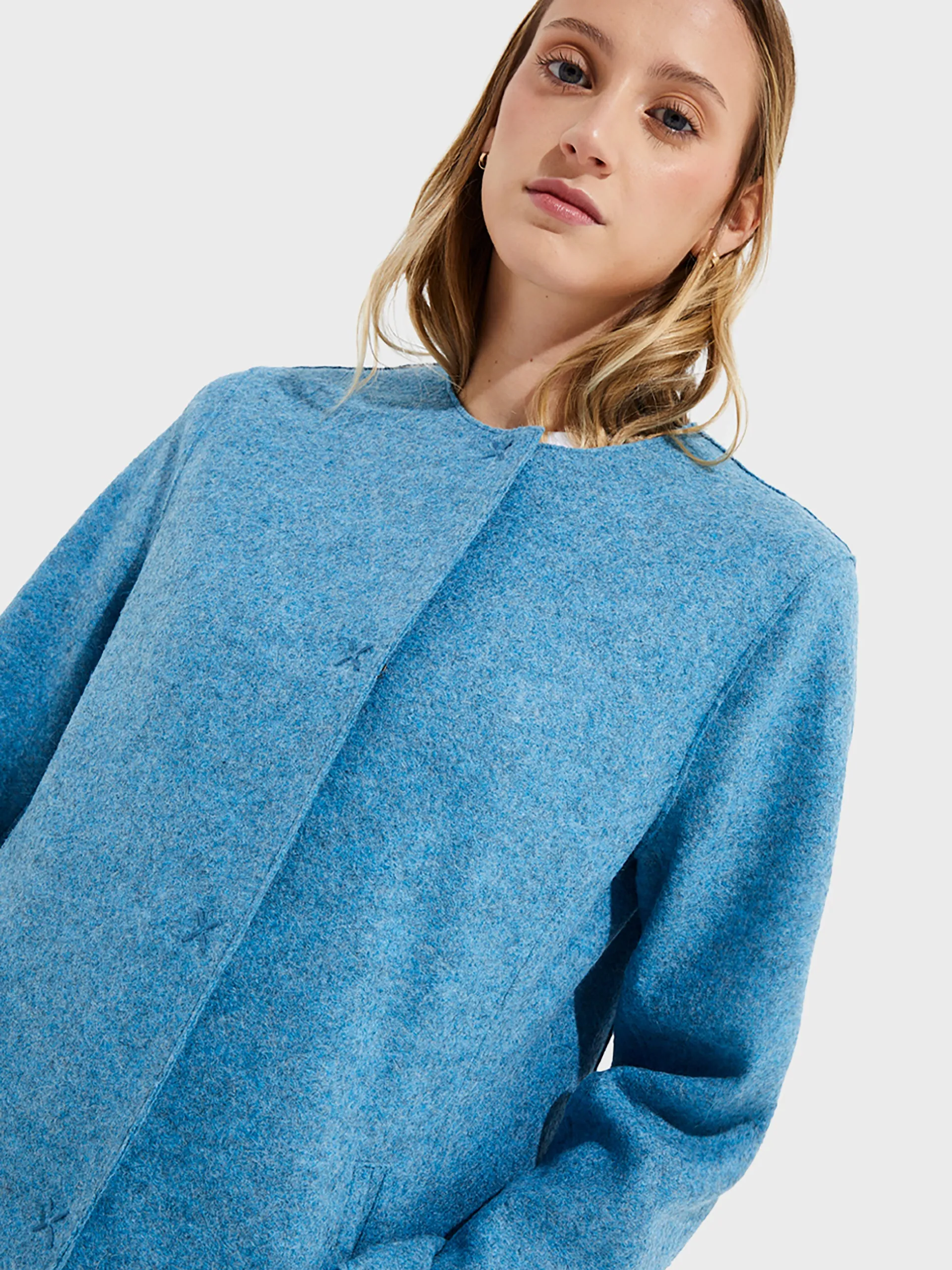 Urdina Coat Alpaca And Wool Color Blue