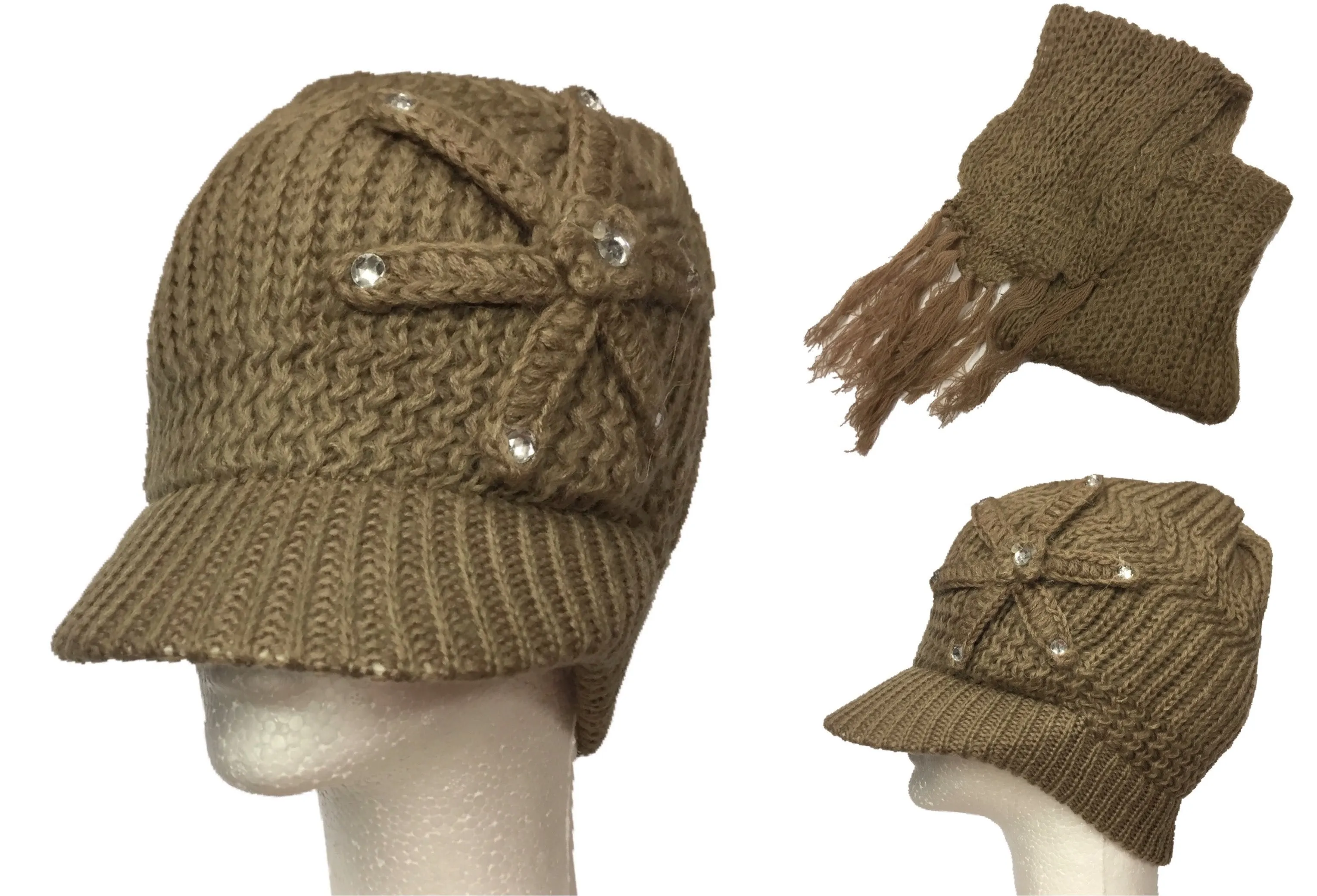 Visor Flower Beanie   Scarf Set