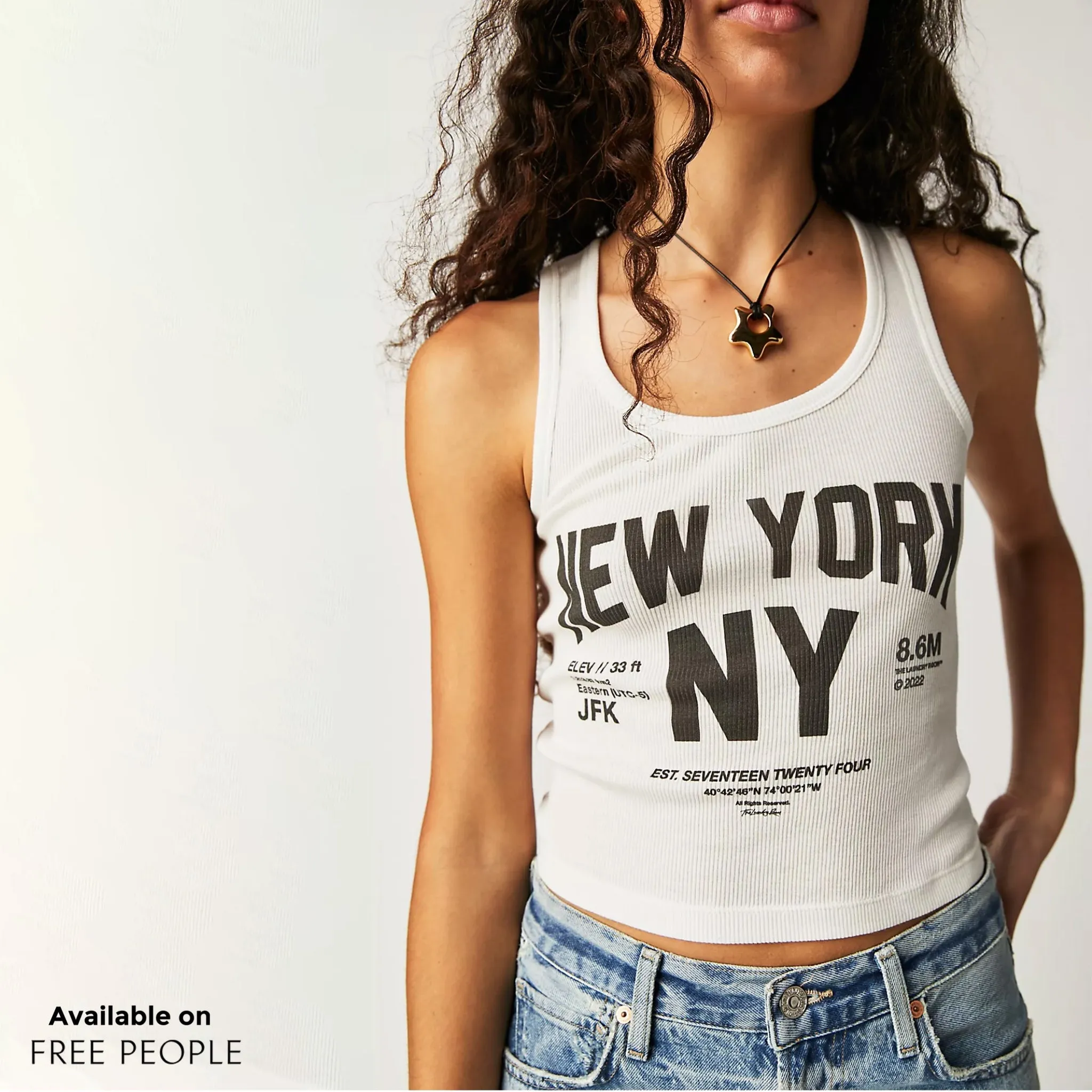 Welcome To New York - Rib Tank - White