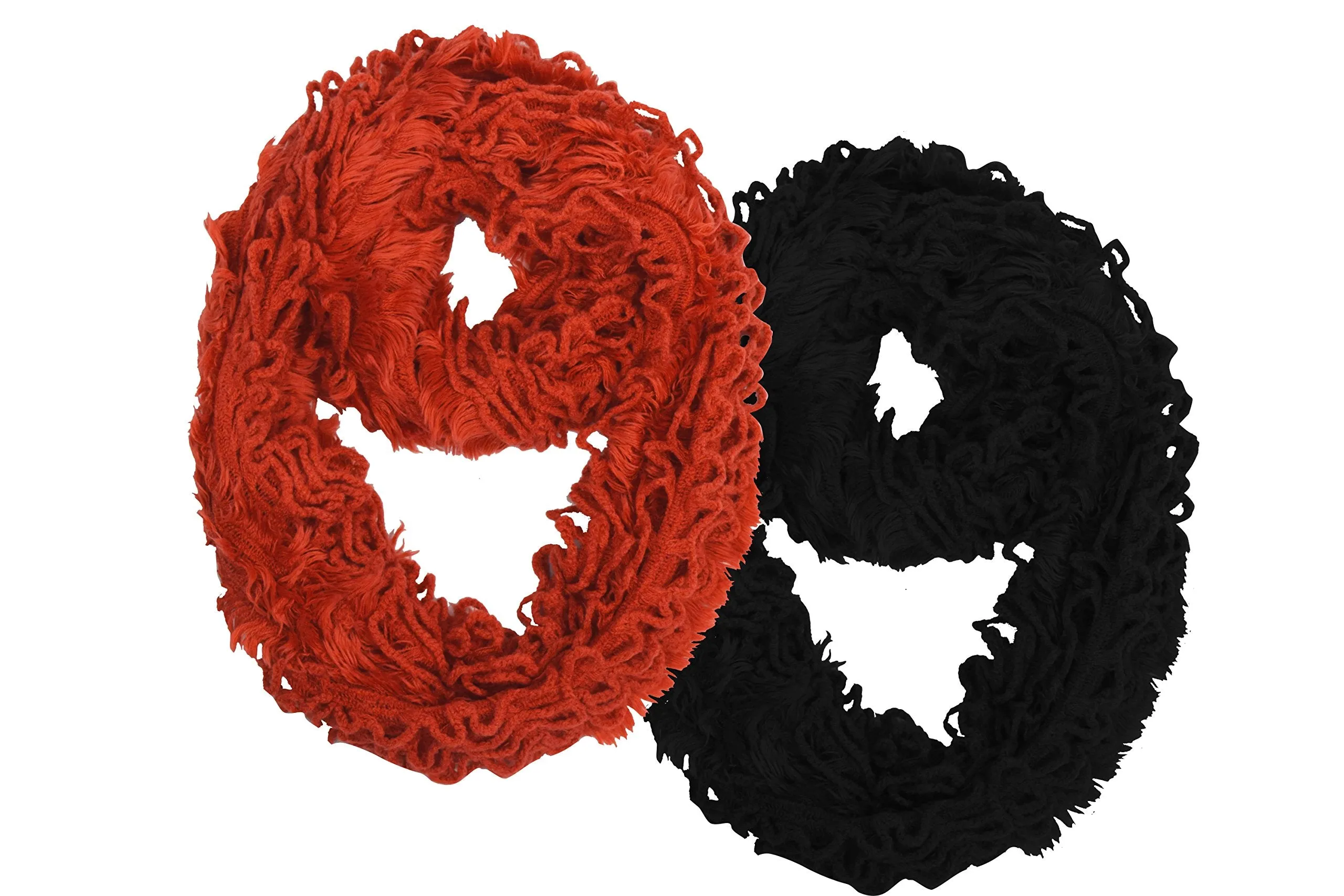 Women's Extra Soft and Light Edgy Plush Ruffle Infinity Loop Scarf