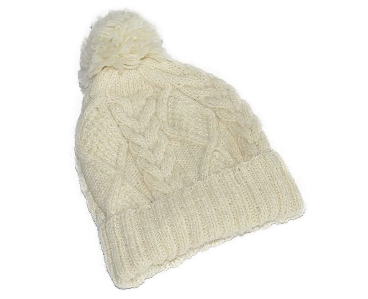 Women's Nepalese Merino Wool Cableknit Hat