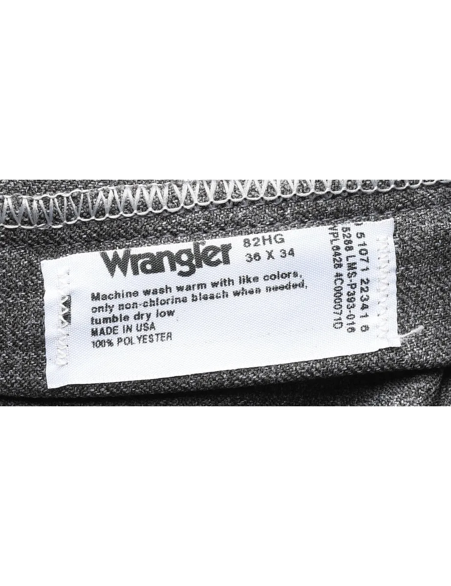 Wrangler Dark Grey Straight-Fit Trousers - W36 L34