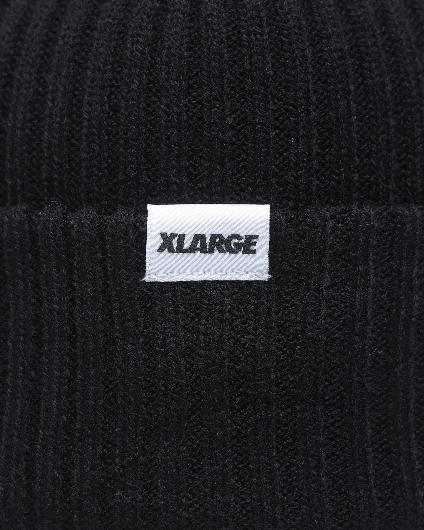 X-Large Ribbed Beanie Black