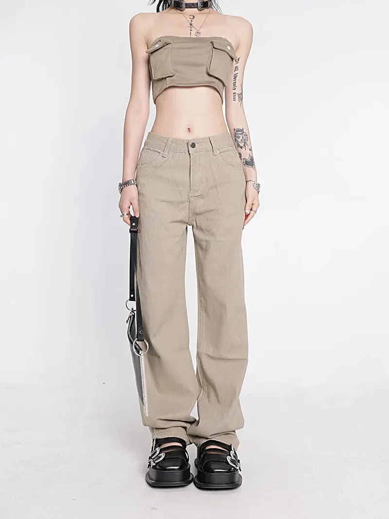 Y2K Star Pockets High Waist Jeans