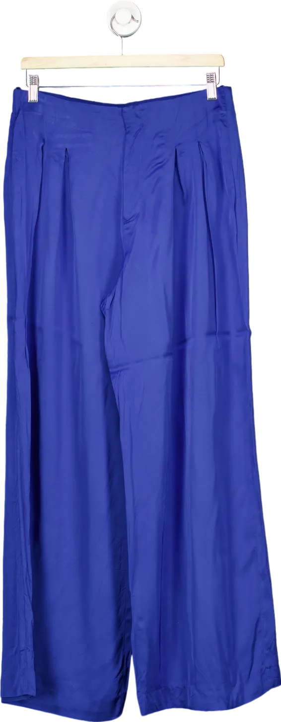 Zara Blue Wide-Leg Trousers UK L